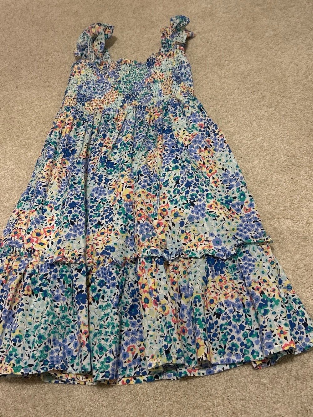 Crewcuts Multicolor Floral Tiered Maxi Skirt